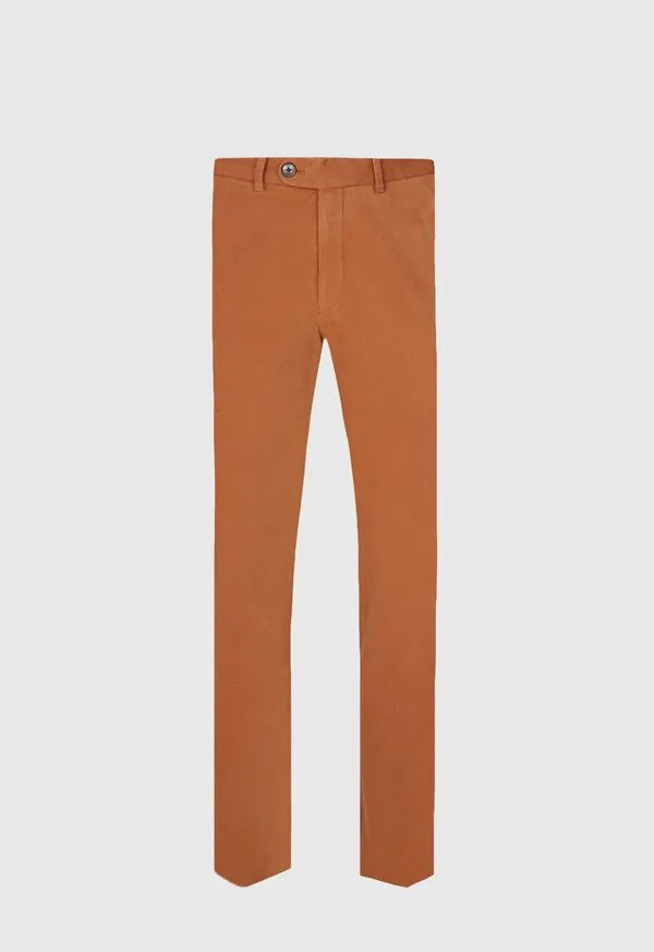 Mens Pants Paulstuart Brushed Cotton Plain Front Newton Pant Rust