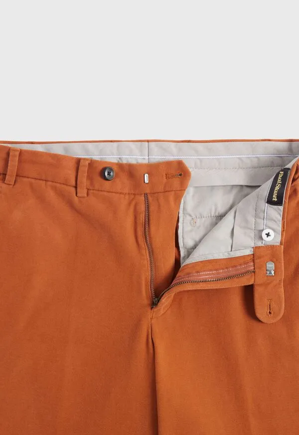 Mens Pants Paulstuart Brushed Cotton Plain Front Newton Pant Rust Mens Pants Paulstuart Brushed Cotton Plain Front Newton Pant Rust