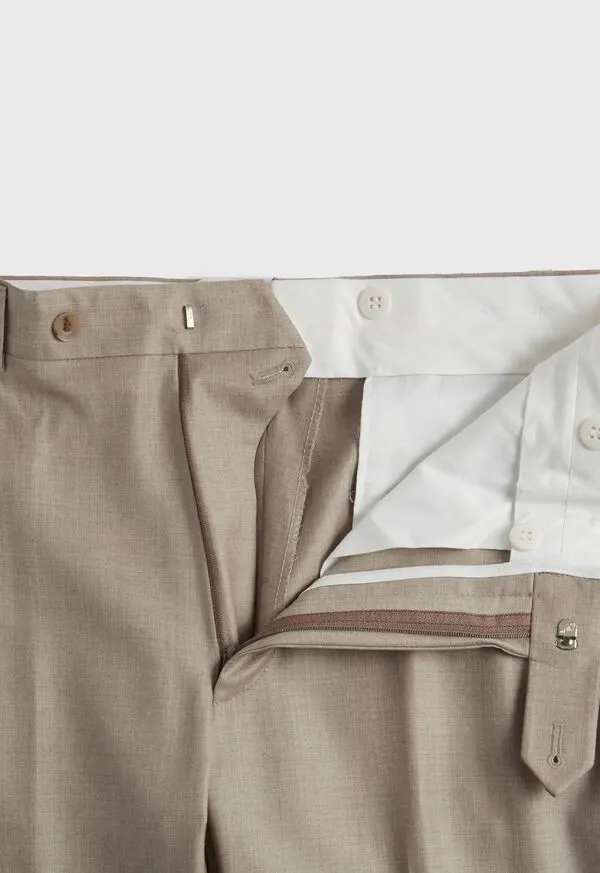 Mens Sand Super 130s Plain Front Trouser Sand Pants Paulstuart Mens Sand Super 130s Plain Front Trouser Sand Pants Paulstuart