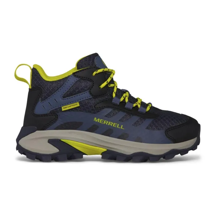 Merrell Boots Kids Big Moab Speed 2 Mid Waterproof Navyhi Viz