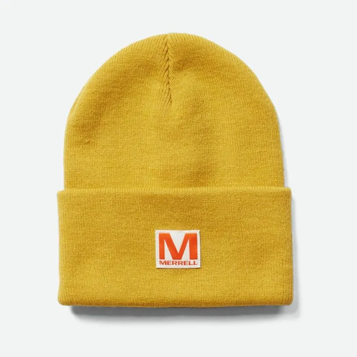Merrell Hats Men Patch Beanie Gold