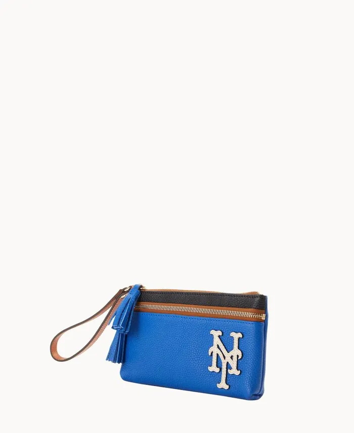 MLB Mets Double Zip Wristlet Mets ManWoman Dooney and Bourke Wallets