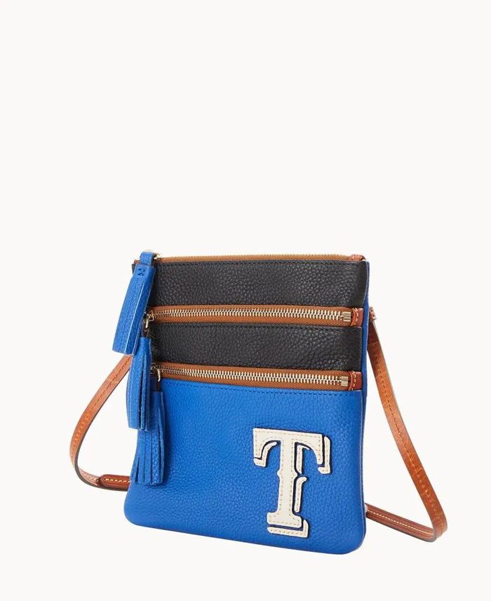 MLB Rangers Triple Zip Crossbody Rangers Woman Dooney and Bourke Crossbodies MLB Rangers Triple Zip Crossbody Rangers Woman Dooney and Bourke Crossbodies