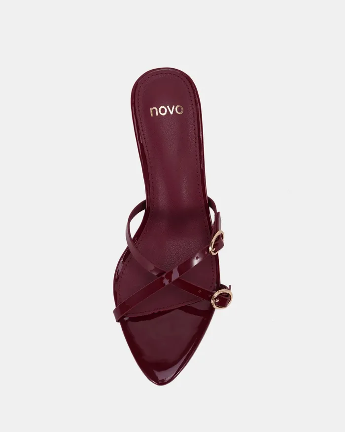 Mules NOVO Shoes Women VALKYRIE DEEP RED PATENT Mules