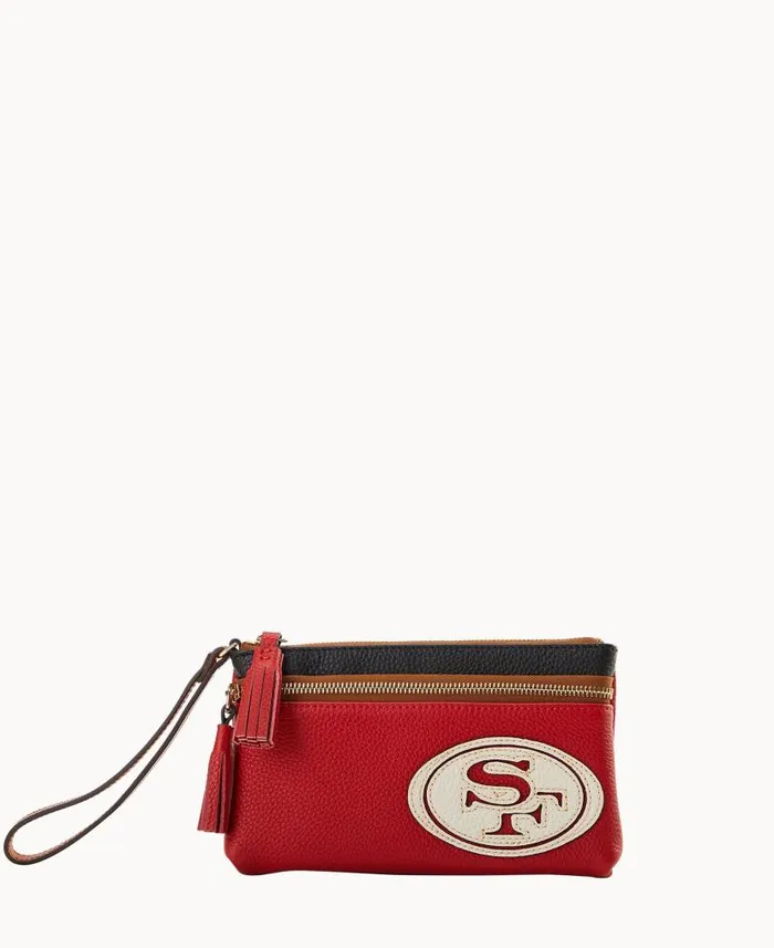 NFL 49ERS Double Zip Wristlet 49ers ManWoman Dooney and Bourke Wallets