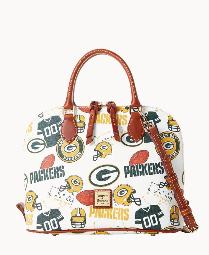 NFL Packers Zip Zip Satchel Packers Woman Dooney and Bourke Satchels