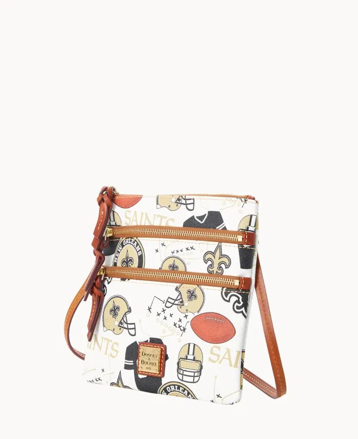 NFL Saints N S Triple Zip Crossbody Saints Woman Dooney and Bourke Crossbodies NFL Saints N S Triple Zip Crossbody Saints Woman Dooney and Bourke Crossbodies