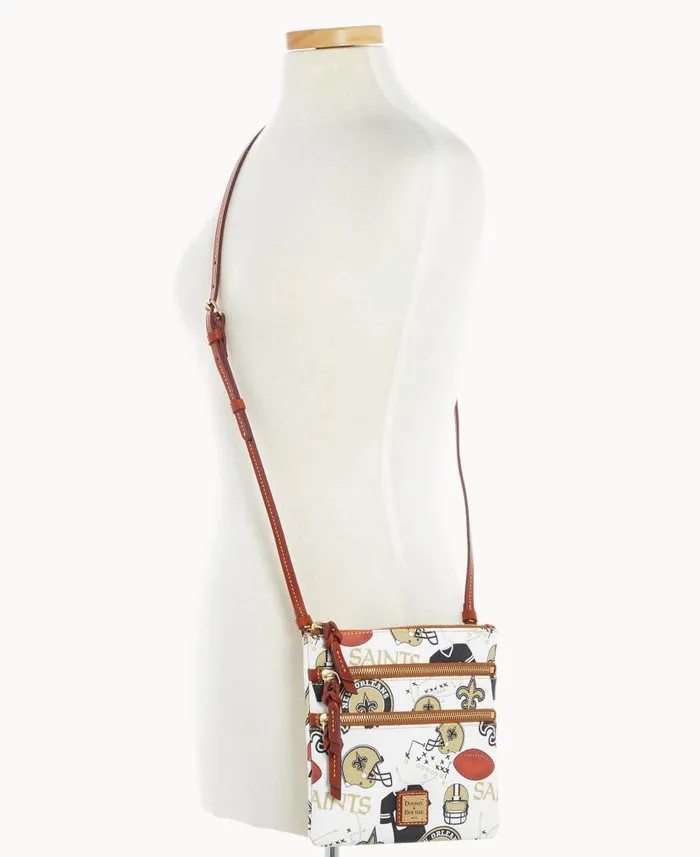 NFL Saints N S Triple Zip Crossbody Saints Woman Dooney and Bourke Crossbodies NFL Saints N S Triple Zip Crossbody Saints Woman Dooney and Bourke Crossbodies
