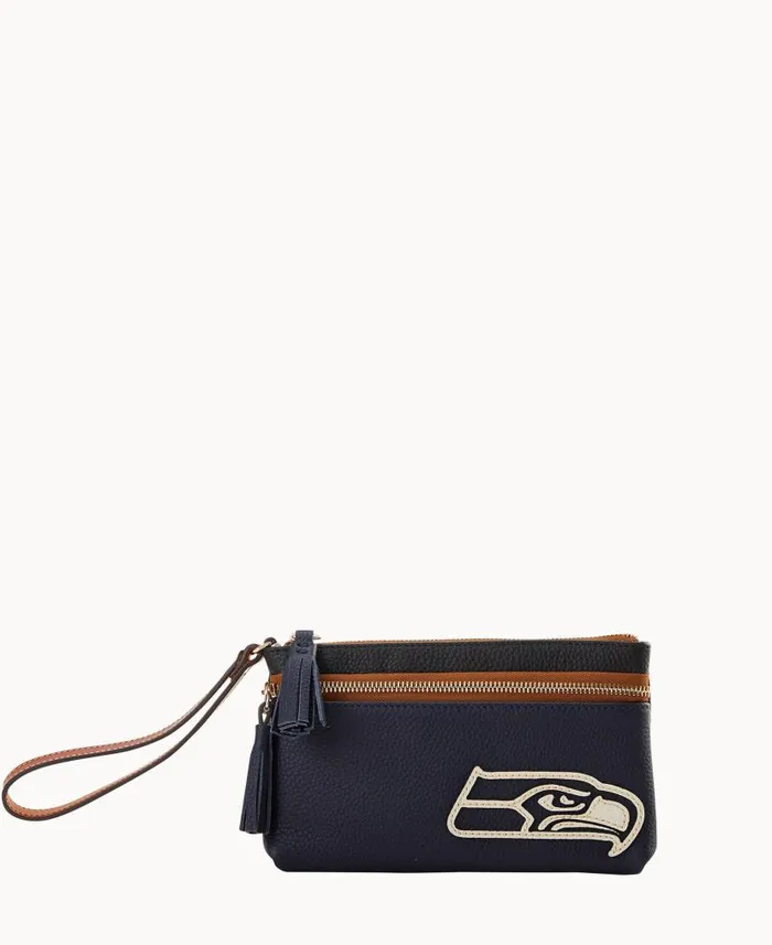 NFL Seahawks Double Zip Wristlet Seahawks ManWoman Dooney and Bourke Wallets