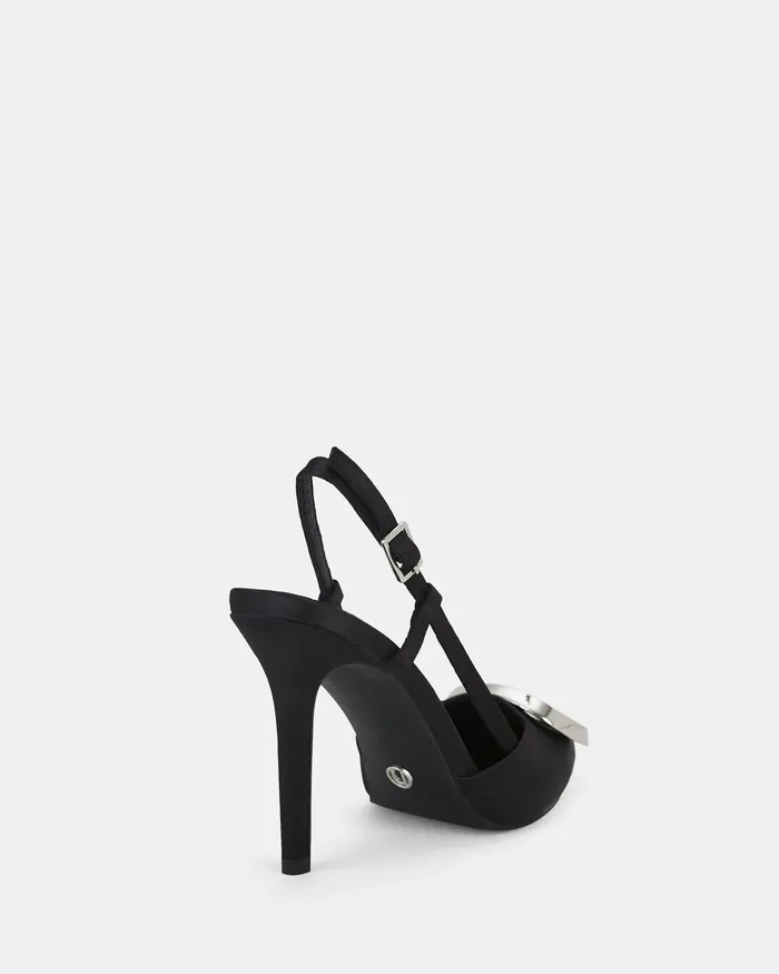 NOVO Shoes Stilettos Women YAMINI BLACK Closed Toe Heels