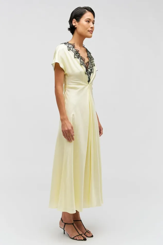 Oroton Fringe Lace Dress Lemon Zest Women Dresses Oroton Fringe Lace Dress Lemon Zest Women Dresses