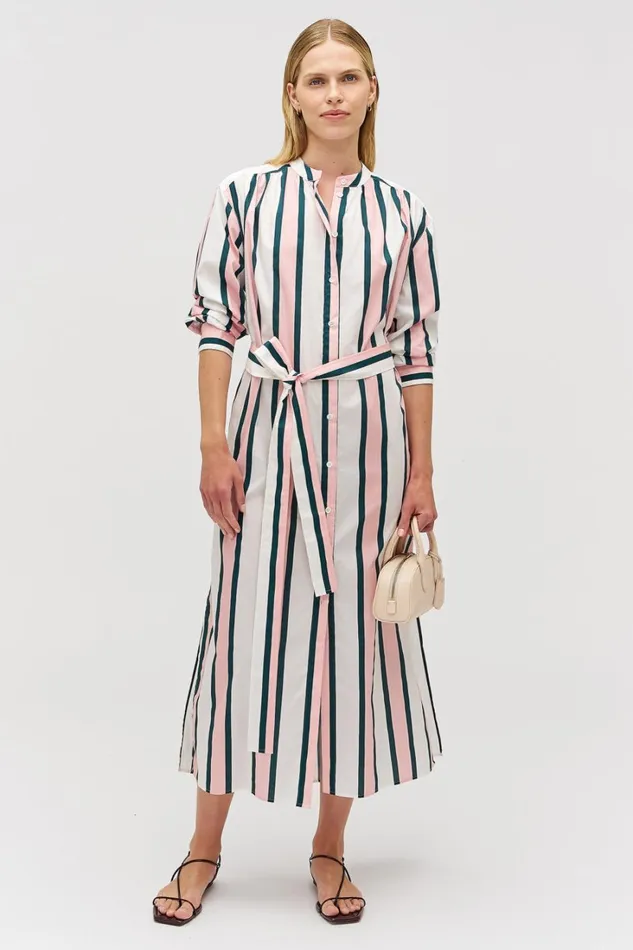 Oroton Gigi Stripe Tunic Dress Peony Women Dresses