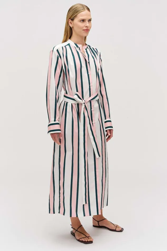 Oroton Gigi Stripe Tunic Dress Peony Women Dresses