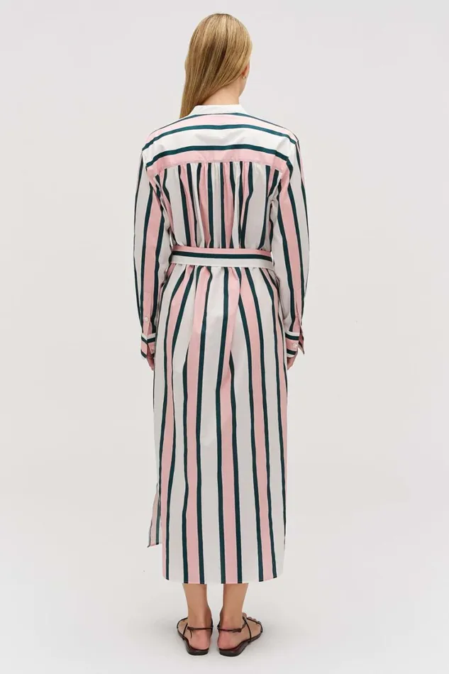 Oroton Gigi Stripe Tunic Dress Peony Women Dresses
