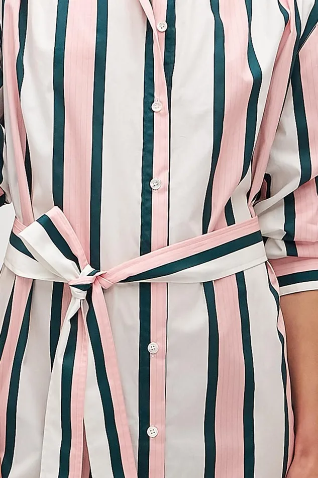 Oroton Gigi Stripe Tunic Dress Peony Women Dresses