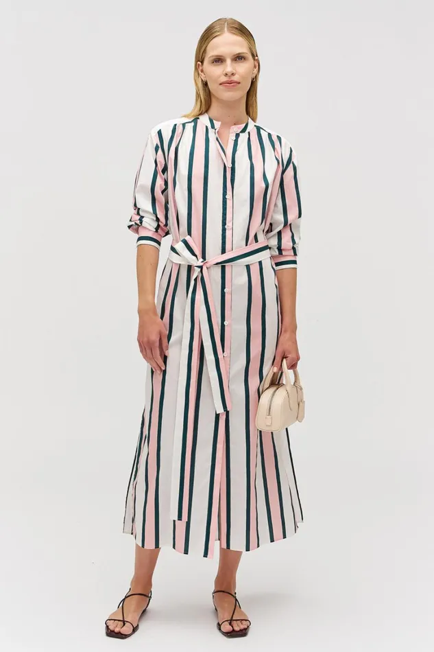 Oroton Gigi Stripe Tunic Dress Peony Women Dresses