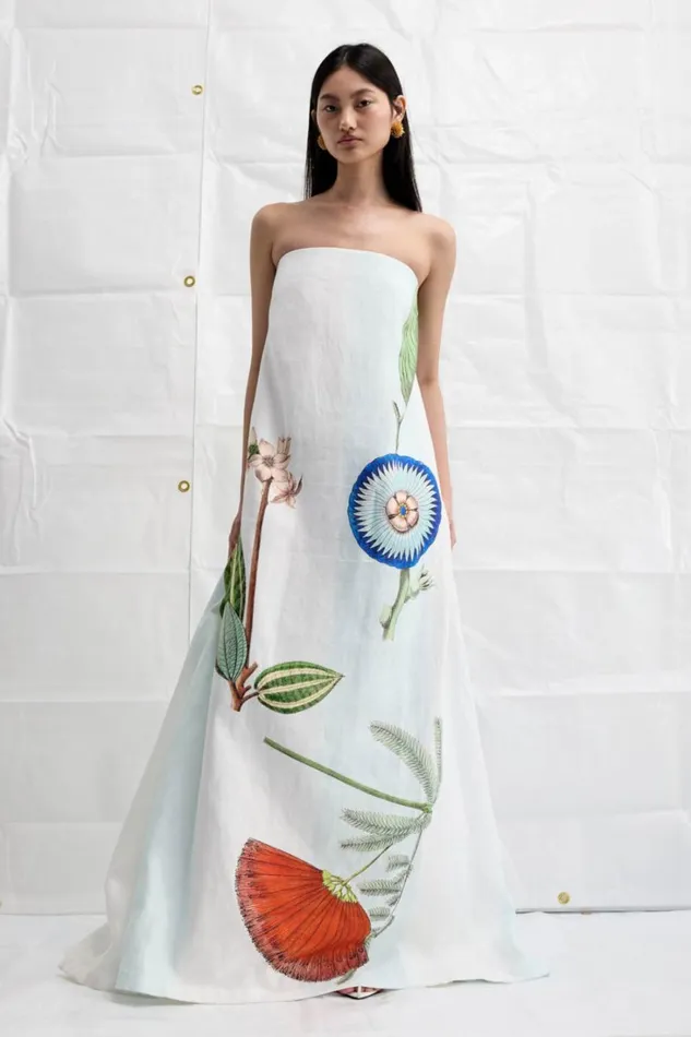 Oroton Grand Floral Gown Multi Women Dresses Oroton Grand Floral Gown Multi Women Dresses