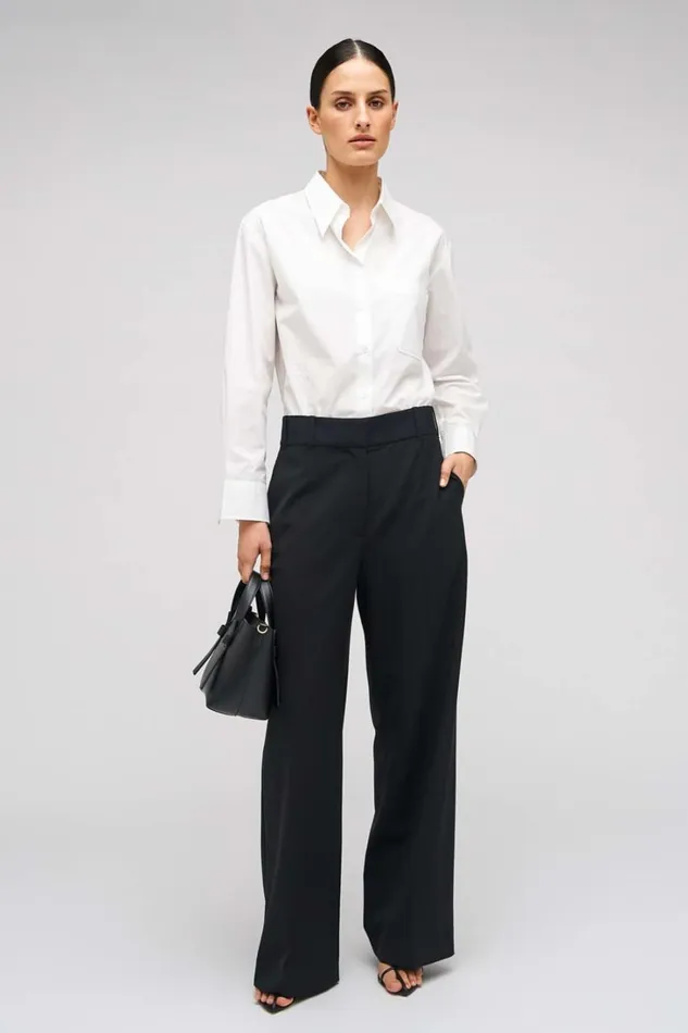 Oroton Poplin Long Sleeve Shirt White Women Tops Oroton Poplin Long Sleeve Shirt White Women Tops