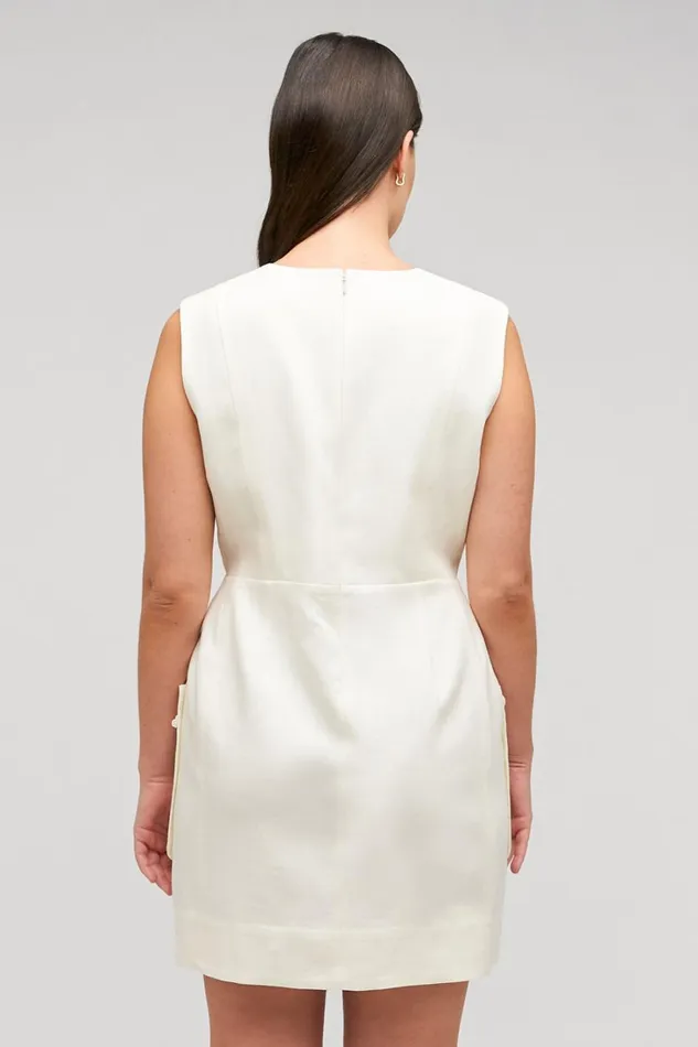 Oroton Rosebud Lace Mini Dress Soft Cream Women Dresses