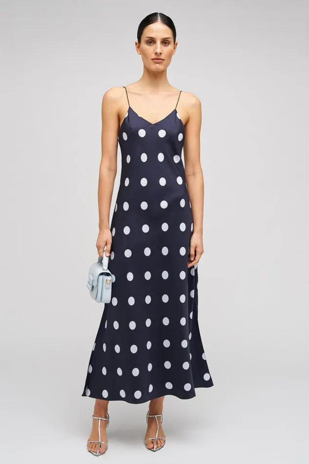 Oroton Starburst Spot Slip Dress North Sea Women Dresses