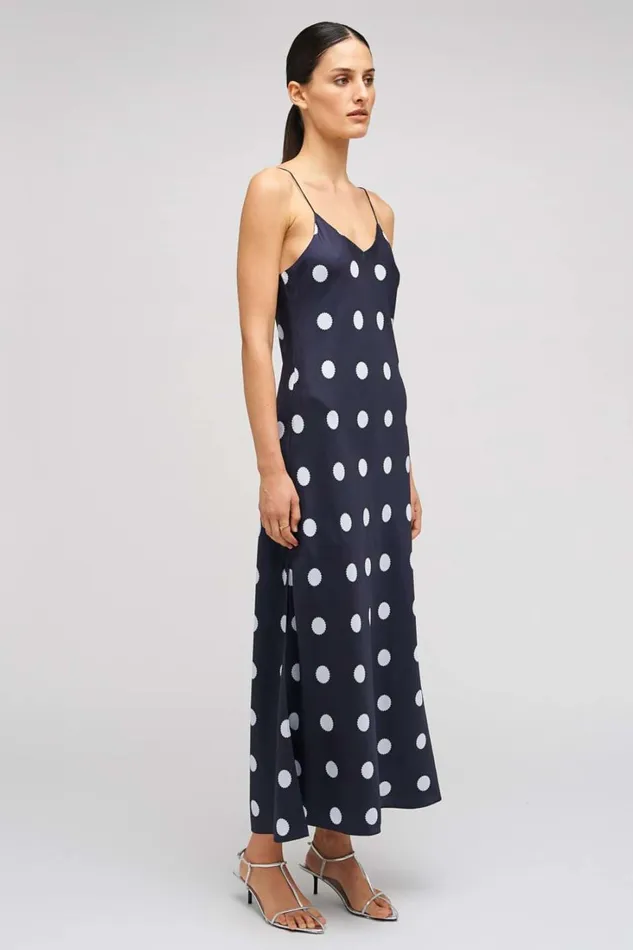Oroton Starburst Spot Slip Dress North Sea Women Dresses