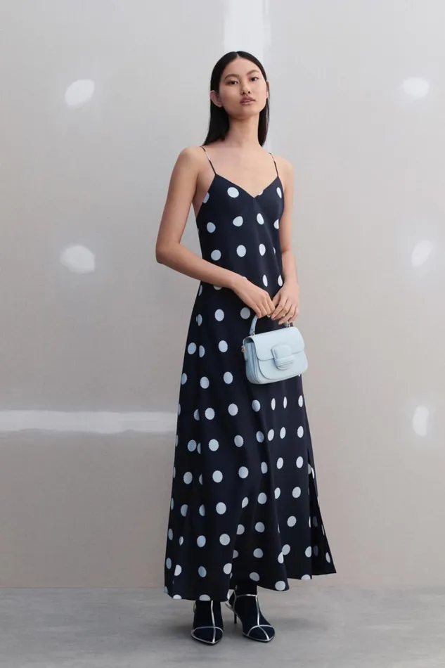 Oroton Starburst Spot Slip Dress North Sea Women Dresses