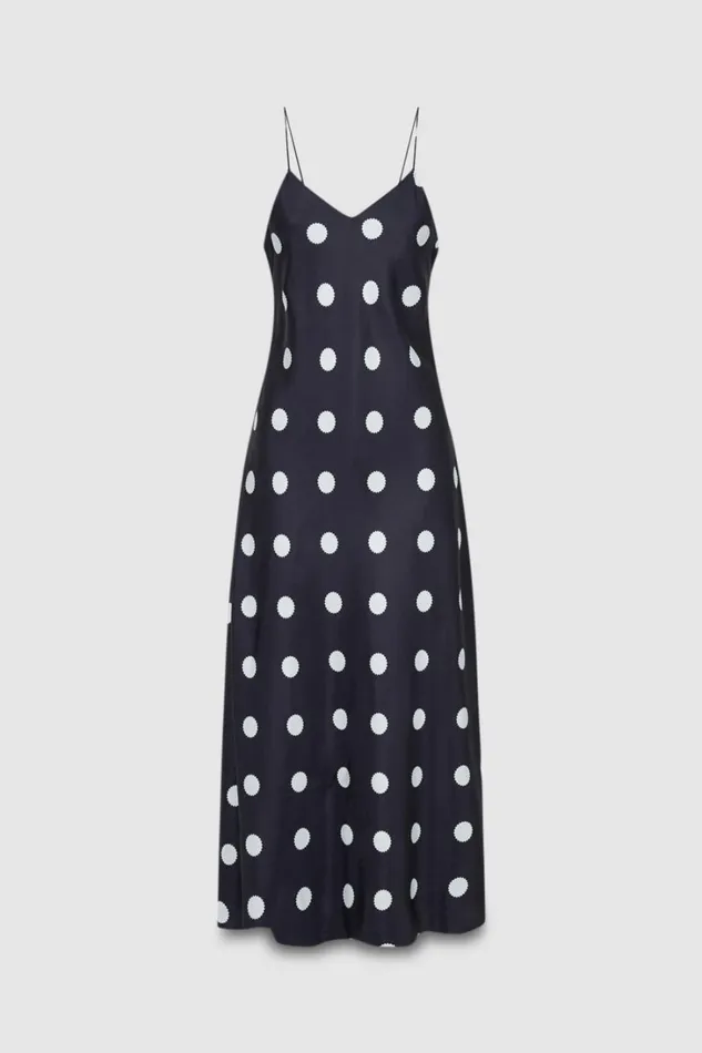 Oroton Starburst Spot Slip Dress North Sea Women Dresses