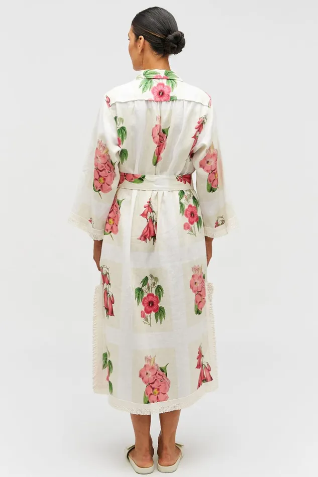 Oroton Verandah Floral Long Tunic Dress Multi Women Dresses