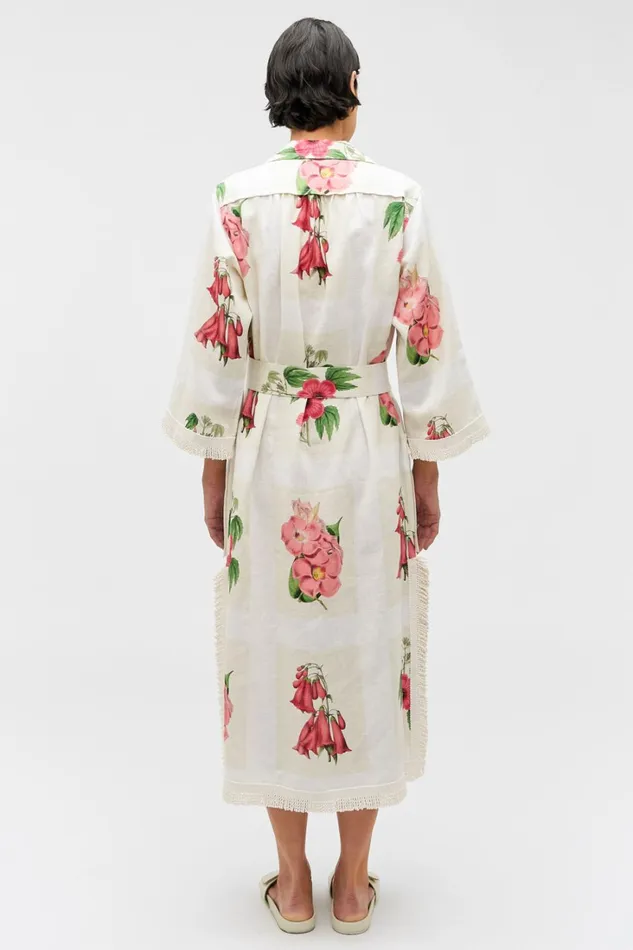 Oroton Verandah Floral Long Tunic Dress Multi Women Dresses