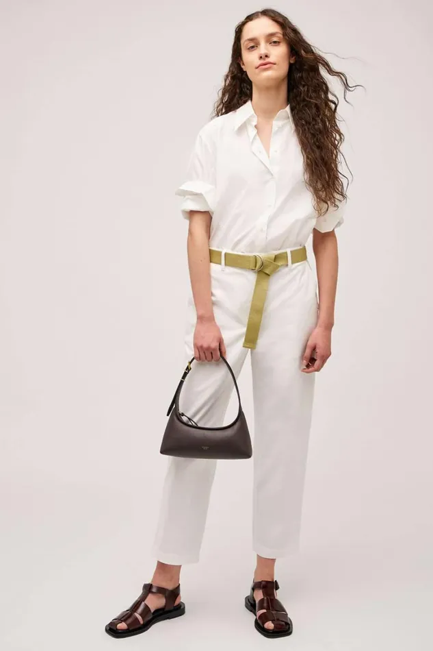 Oroton Wren Poplin Shirt Antique White Women Tops Oroton Wren Poplin Shirt Antique White Women Tops