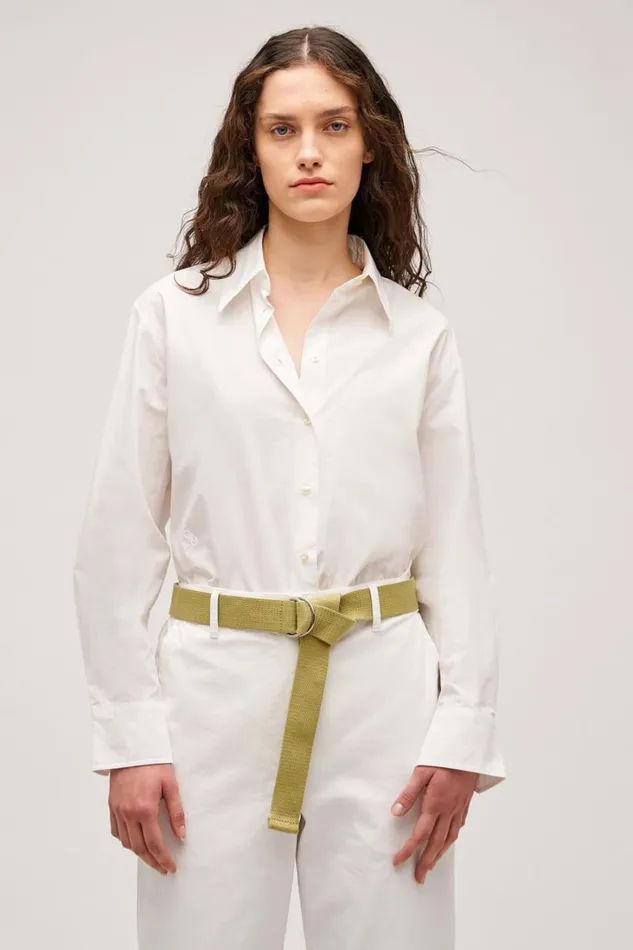 Oroton Wren Poplin Shirt Antique White Women Tops Oroton Wren Poplin Shirt Antique White Women Tops