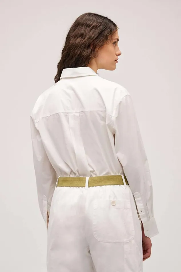Oroton Wren Poplin Shirt Antique White Women Tops Oroton Wren Poplin Shirt Antique White Women Tops