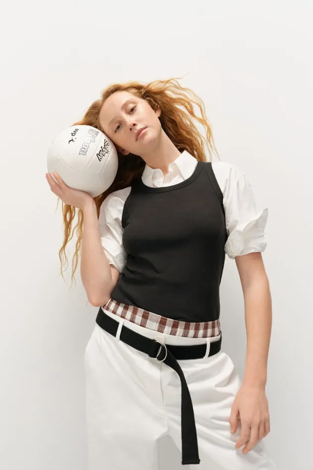 Oroton Wren Poplin Shirt Antique White Women Tops Oroton Wren Poplin Shirt Antique White Women Tops