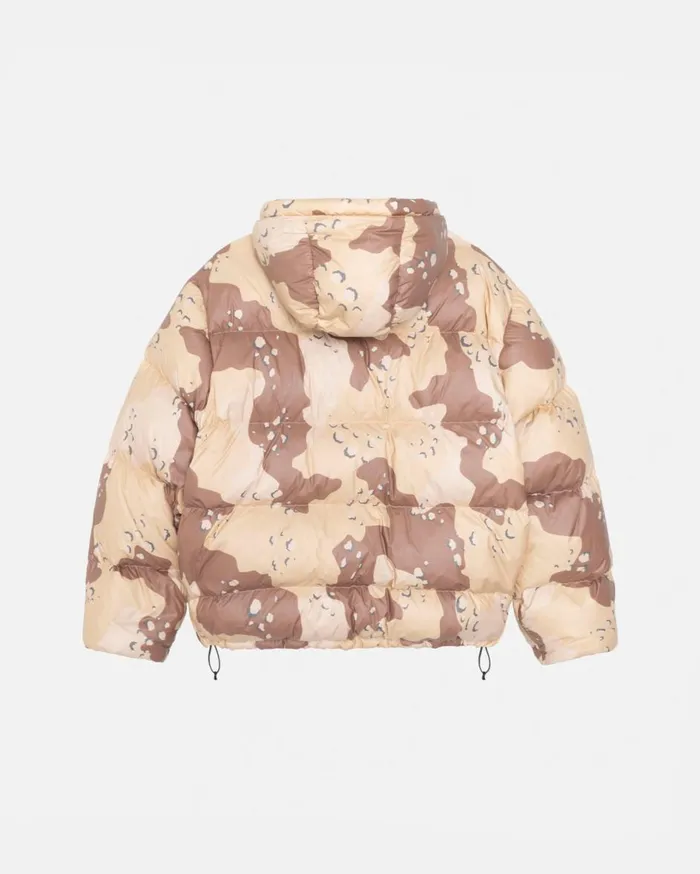 Outerwear MenWomen Stussy DOWN PARKA CAMO RIPSTOP Khaki