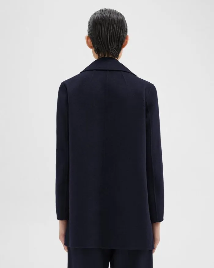 Outerwear Women Theory Clairene Jacket In DoubleFace WoolCashmere New Navy