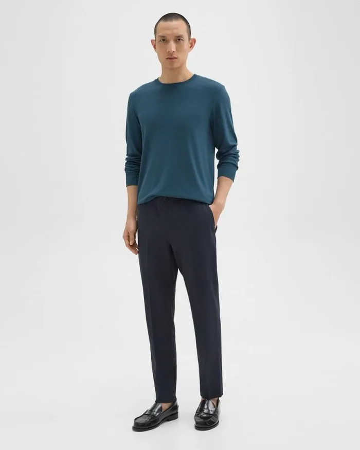 Pants Men Theory Larin Drawstring Pant In Stretch Wool Navy Pants Men Theory Larin Drawstring Pant In Stretch Wool Navy