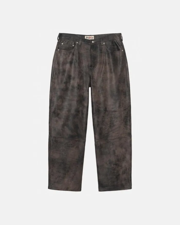 Pants MenWomen Stussy BIG OL039 JEAN STONEWASHED LEATHER Black Leather Pants MenWomen Stussy BIG OL039 JEAN STONEWASHED LEATHER Black Leather