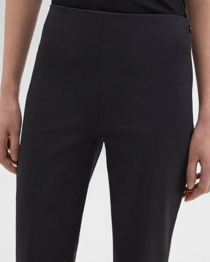 Pants Women Theory Cropped Kick Pant In Stretch CottonBlend Black Pants Women Theory Cropped Kick Pant In Stretch CottonBlend Black