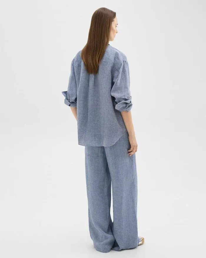 Pants Women Theory Relaxed PullOn Pant In Hemp Chambray Pants Women Theory Relaxed PullOn Pant In Hemp Chambray