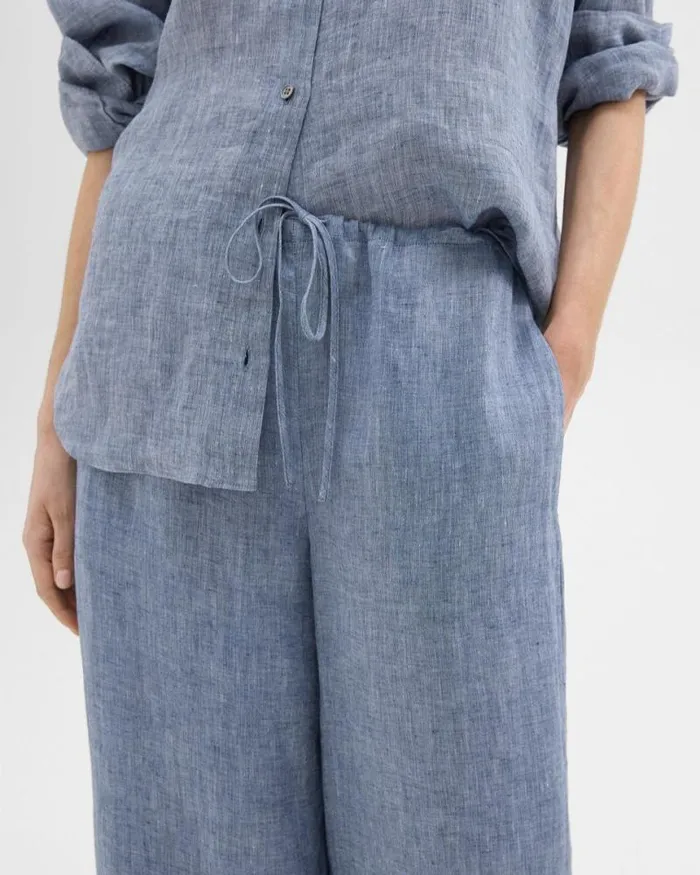 Pants Women Theory Relaxed PullOn Pant In Hemp Chambray Pants Women Theory Relaxed PullOn Pant In Hemp Chambray