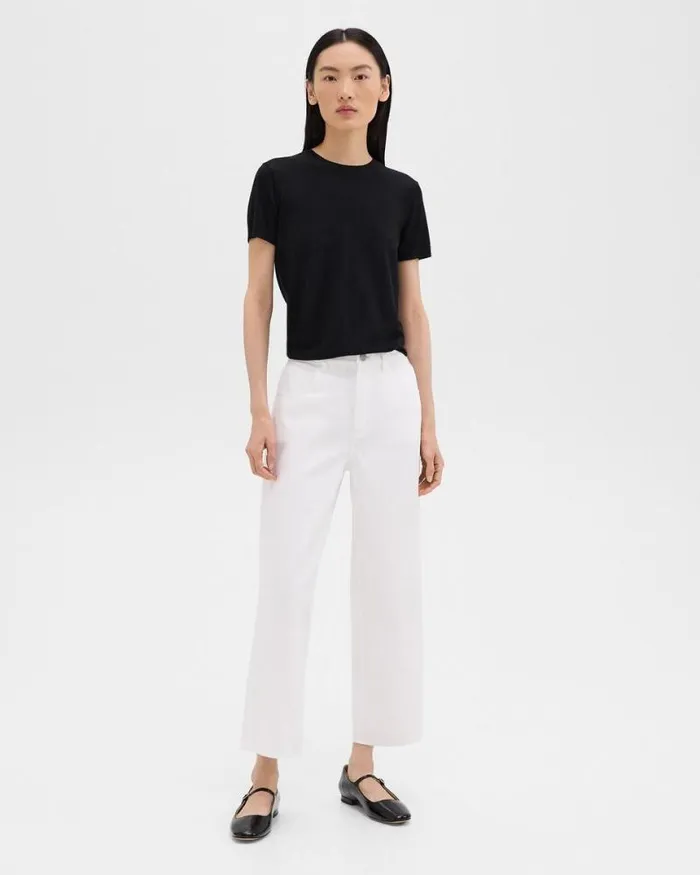 Pants Women Theory Relaxed Straight Jean In Denim Optic White