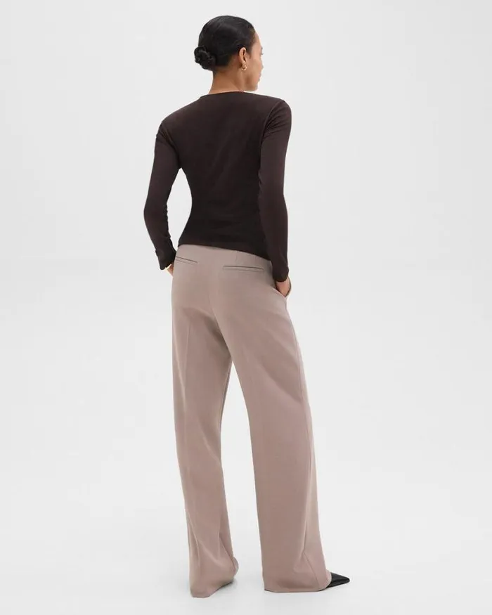 Pants Women Theory Relaxed Straight Pant In Admiral Crepe Cinder