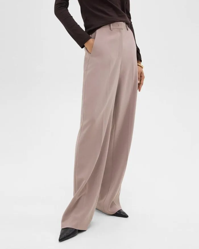 Pants Women Theory Relaxed Straight Pant In Admiral Crepe Cinder