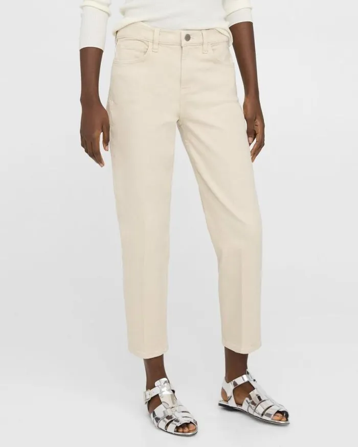 Pants Women Theory Treeca Jean In Stretch Denim Sand Pants Women Theory Treeca Jean In Stretch Denim Sand