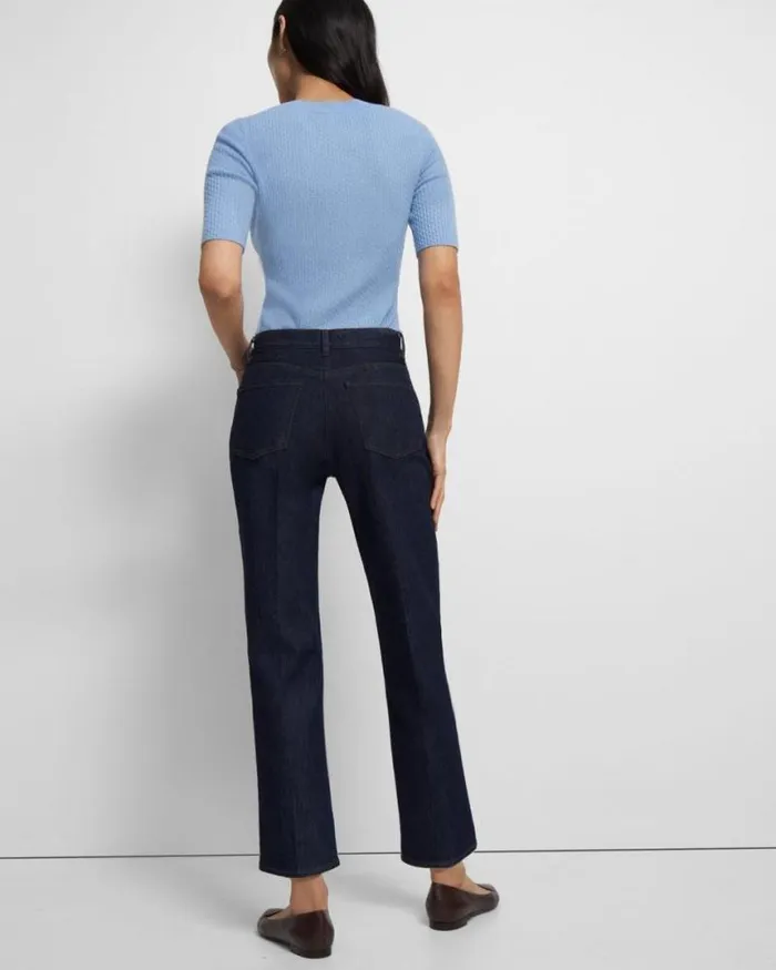 Pants Women Theory Treeca Jean In Washed Denim Indigo Pants Women Theory Treeca Jean In Washed Denim Indigo