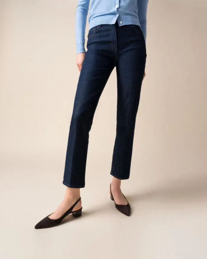Pants Women Theory Treeca Jean In Washed Denim Indigo Pants Women Theory Treeca Jean In Washed Denim Indigo