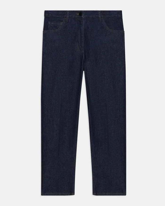 Pants Women Theory Treeca Jean In Washed Denim Indigo Pants Women Theory Treeca Jean In Washed Denim Indigo