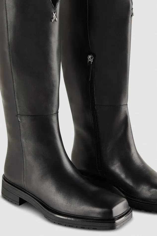 Patrizia Pepe Boots Leather Square Toe Boots Black 8211 Women