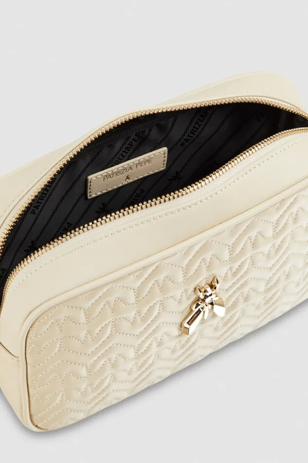 Patrizia Pepe Crossbodys Quilted Leather Crossbody Bag White 8211 Women