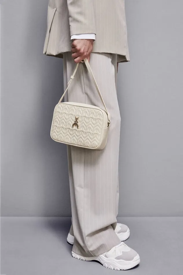 Patrizia Pepe Crossbodys Quilted Leather Crossbody Bag White 8211 Women